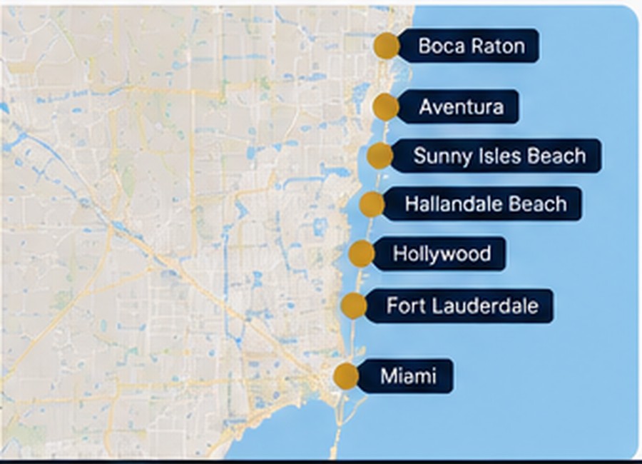Florida Private Ride service area map